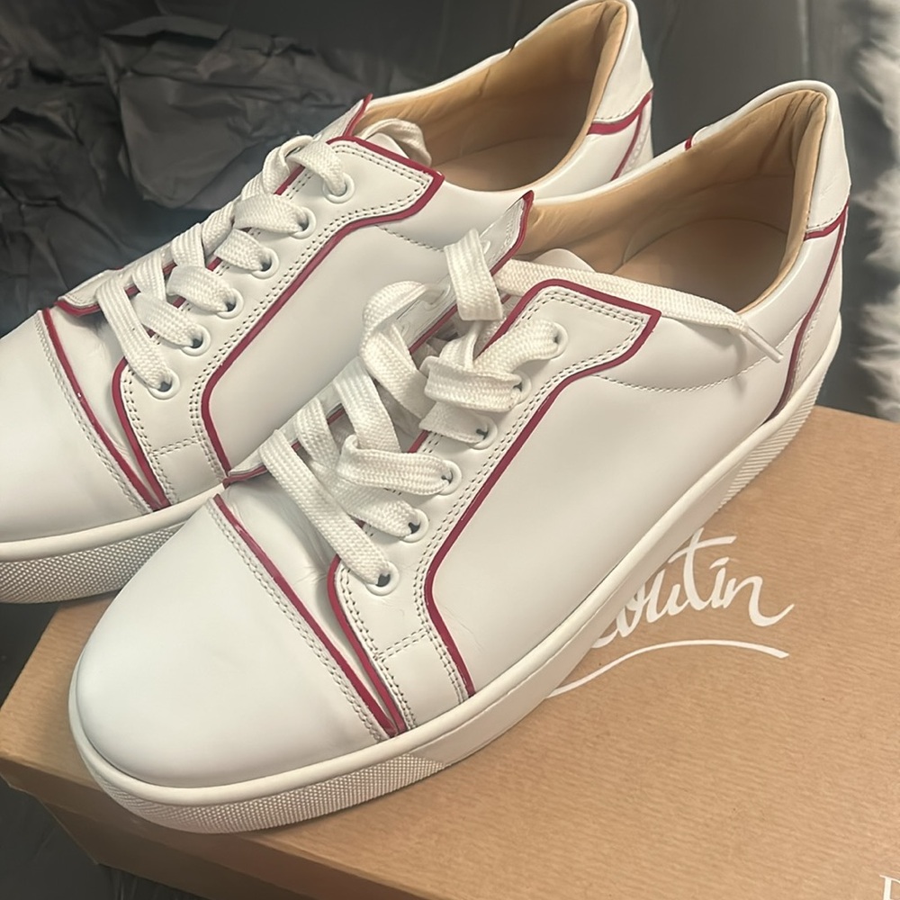 Christian Louboutin Vieirissima Sneakers, white & red